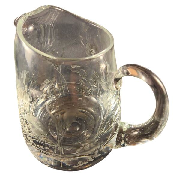 Vintage Crystal Wheel-Cut Glass Water Pitcher - Picture 2 of 9